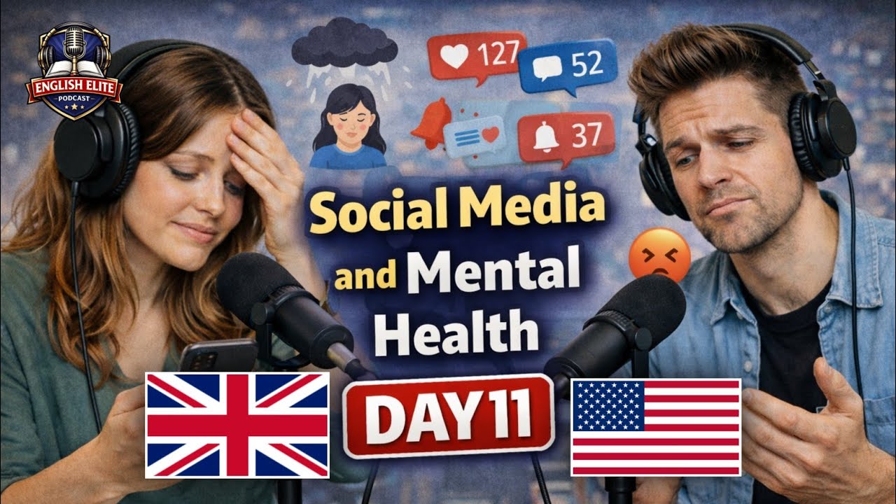 English Podcast For Learning English | Social Media And Mental Health | English Elite Podcast