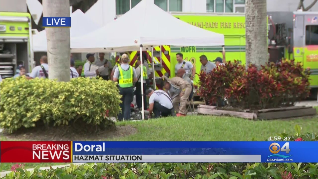 Major hazmat response in Doral after chemicals leak
