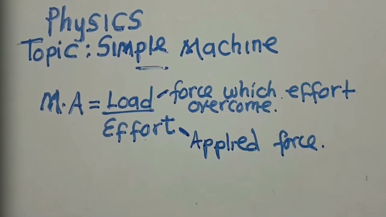 Physics  : Mechanical Advantage And Velocity Ratio || Harrison J Zulu Tutor