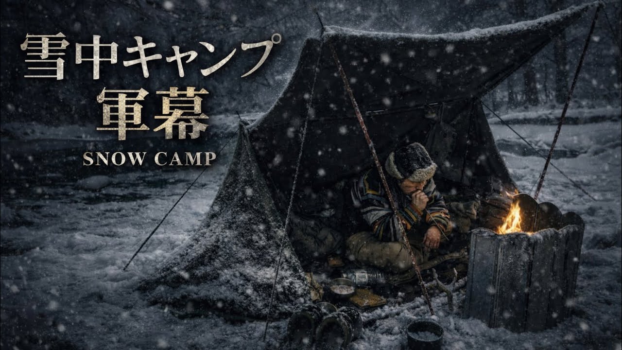極寒の河川敷でドイツ軍幕を張り、静かに過ごした一夜。雪中キャンプ【ランクル250】