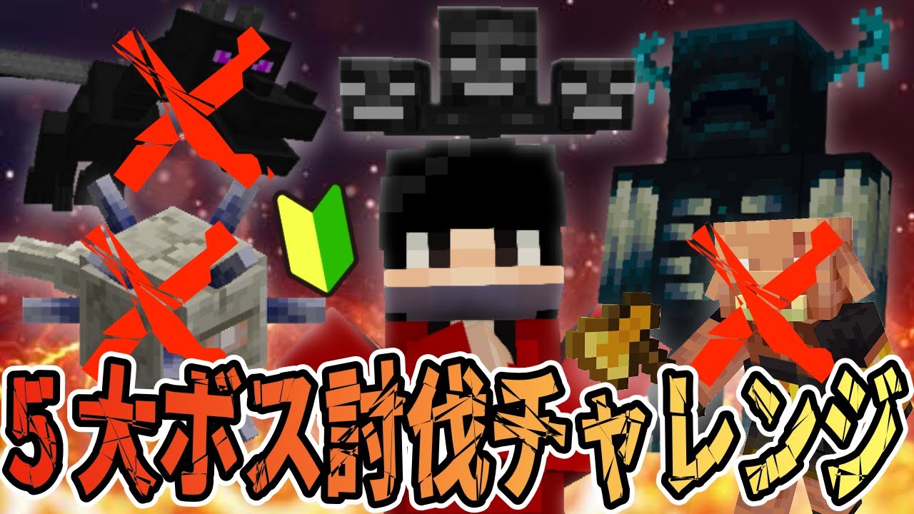【生放送】#4 マイクラ初心者が１人で5大ボス討伐に初チャレンジ 【マインクラフト/minecraft】