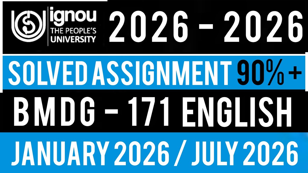 BMDG 171 SOLVED ASSIGNMENTS 2026 IN ENGLISH | BMDG 171 SOLVED ASSIGNMENT 2026 | BMDG 171