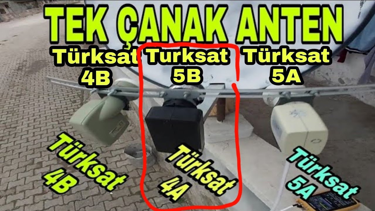 Türksat 5B, Türksat 5A, Türksat 4A Türksat 4B Tek Çanakta. Üç Türksat Uydu Tek Çanak Antene Kurmak.