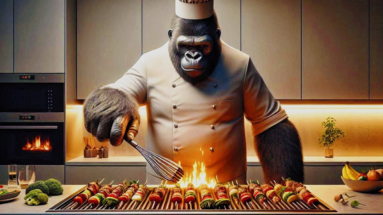 Animals Cooking #anthropomorphic #cute #midjourney #cuisine #animals #cookingvideo #cook #stylish