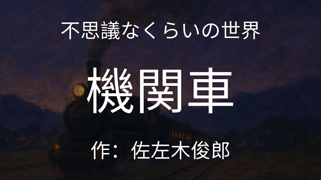 作品：機関車　作：佐左木俊郎　朗読： 不思議なくらいの世界　 睡眠サポート、就寝前、ストレス解消、本好き、心に響く物語.空いた時間