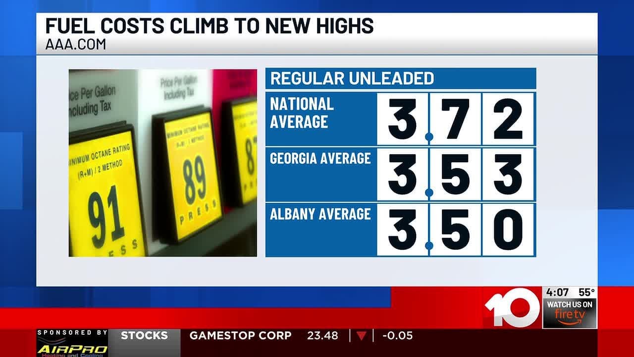 Gas prices continue to climb across Georgia and the U.S.