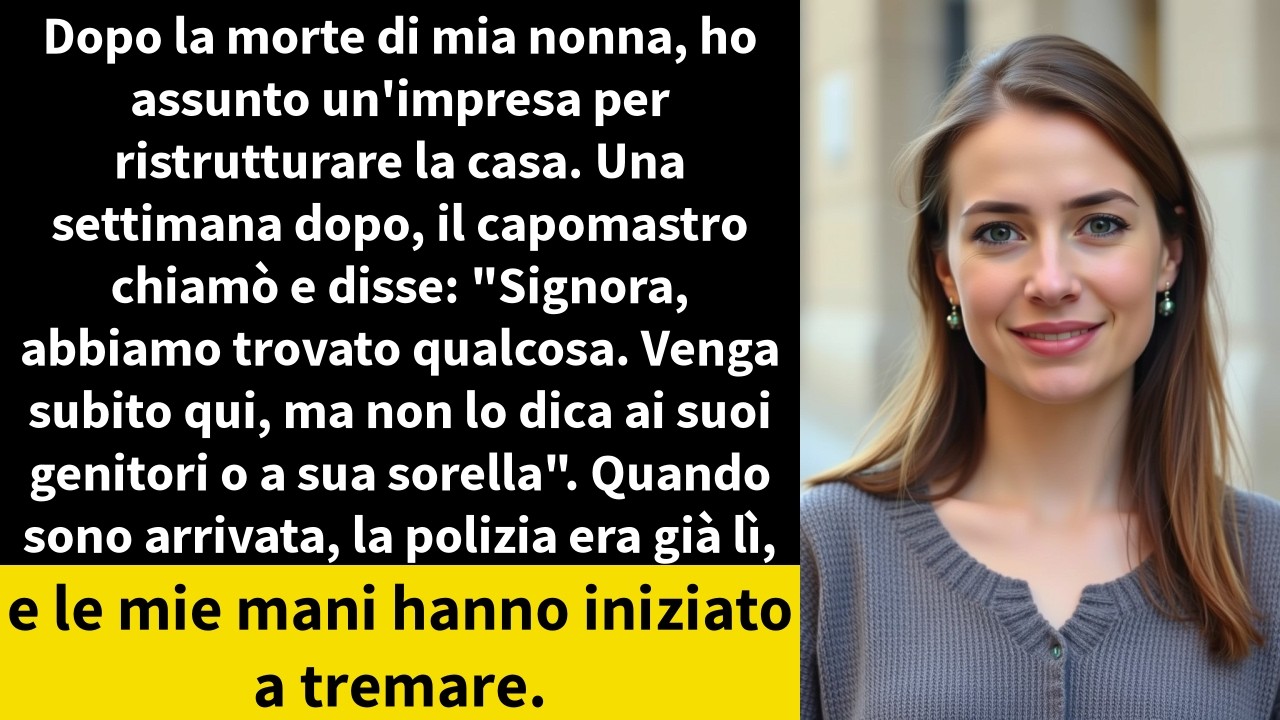 Dopo la morte di mia nonna, ho assunto un'impresa per ristrutturare la casa. Una settimana dopo,