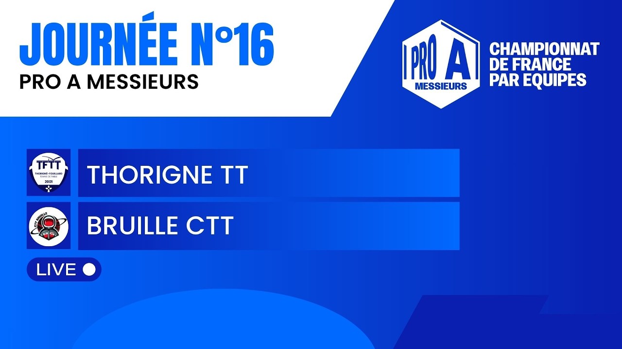 PRO A MESSIEURS | J16 | THORIGNE TT vs BRUILLE CTT