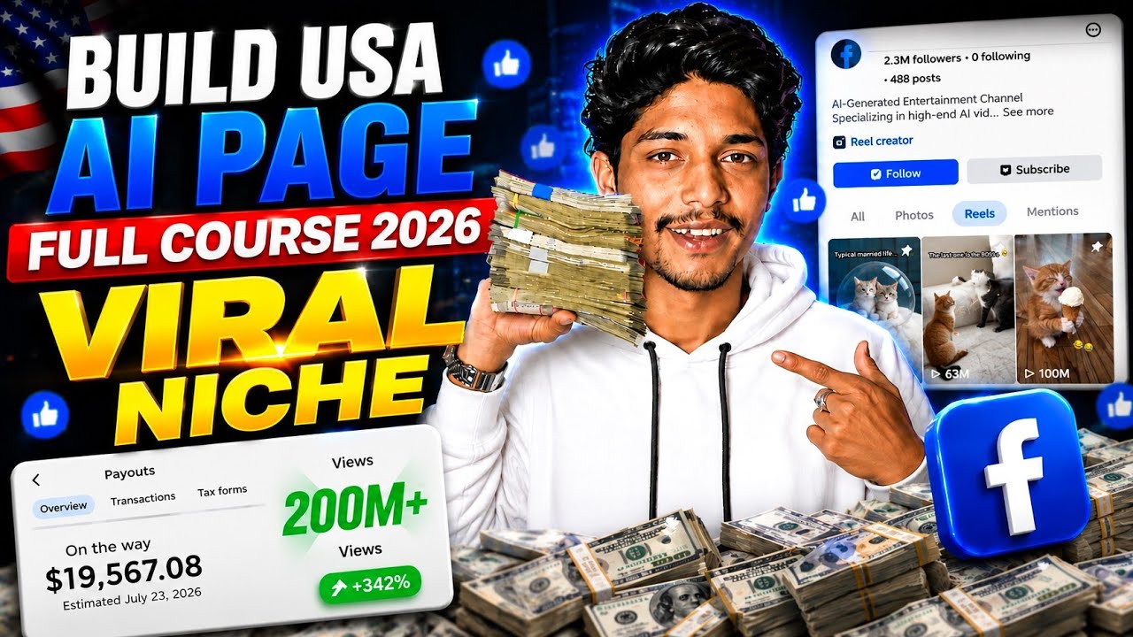 Build a USA Facebook Page Using AI (Full Course 2026) | Viral Niche System