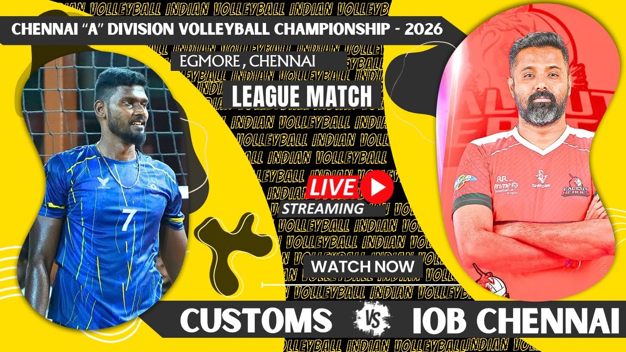 Fire Match 🔥Customs Vs IOB | Mens | Chennai A Division Volleyball Championship 2026