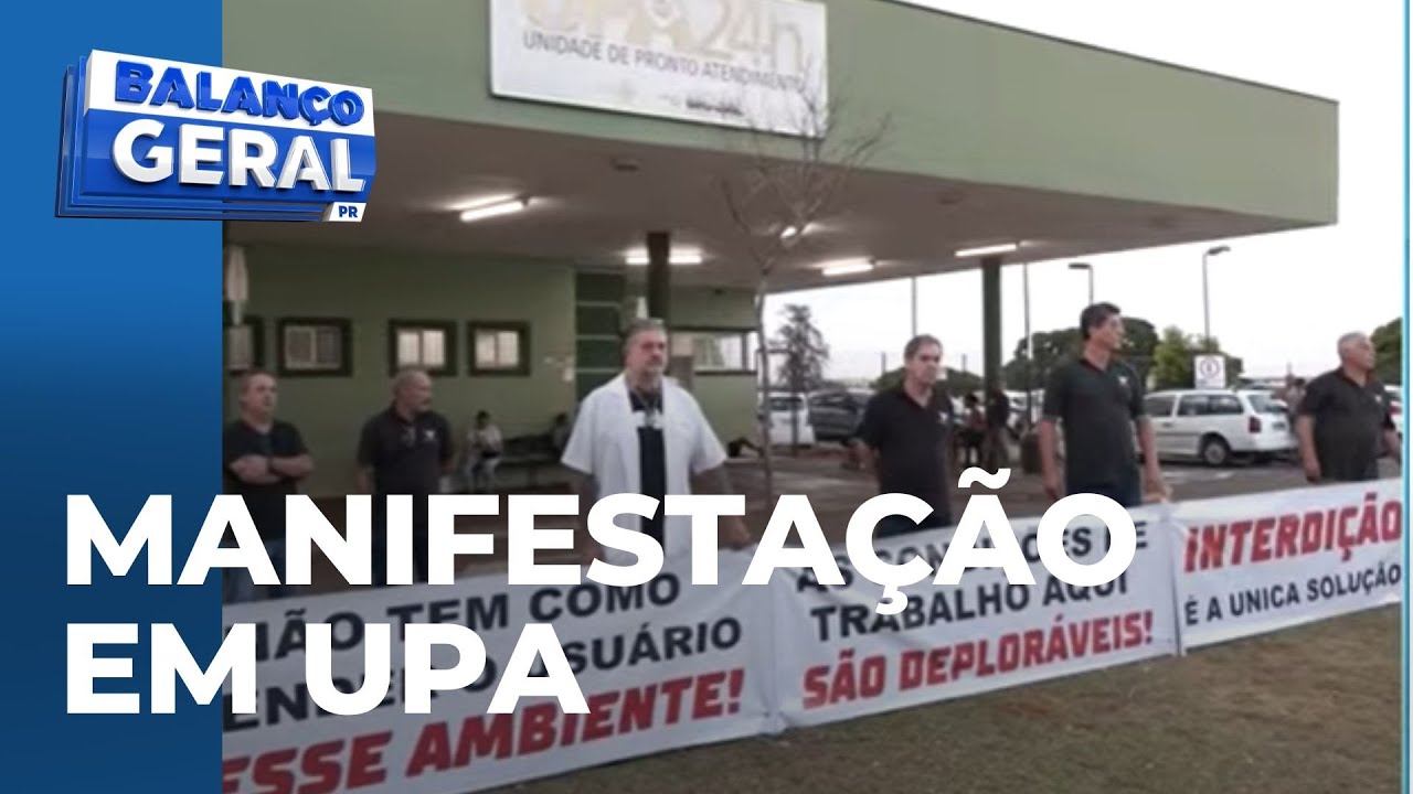 Trabalhadores que batem ponto na UPA do Jardim do Sol protestam contra as péssimas condições de trab