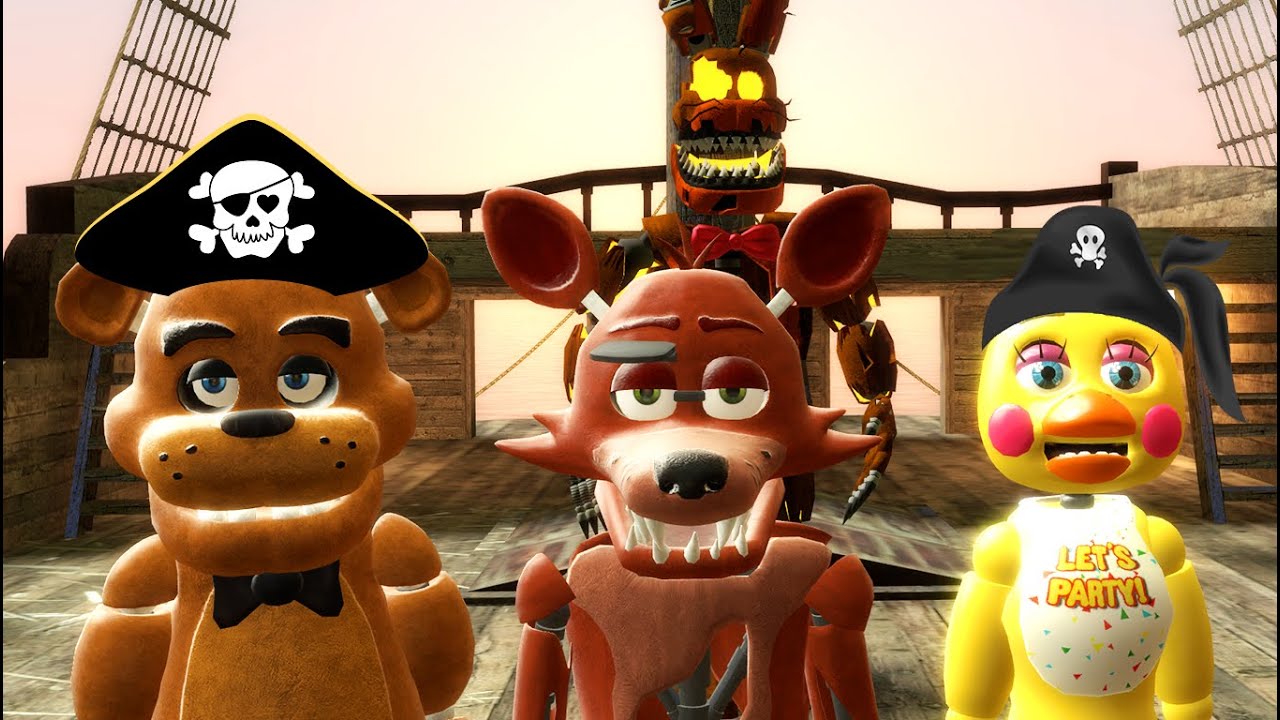 ANIMATRONIC PIRATE SHIP BATTLE! (Gmod FNAF Sandbox Funny Moments) Garry's Mod