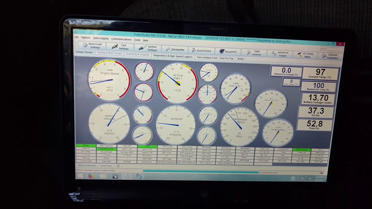 My LS1 rx7 megasquirt gold box idle settings.