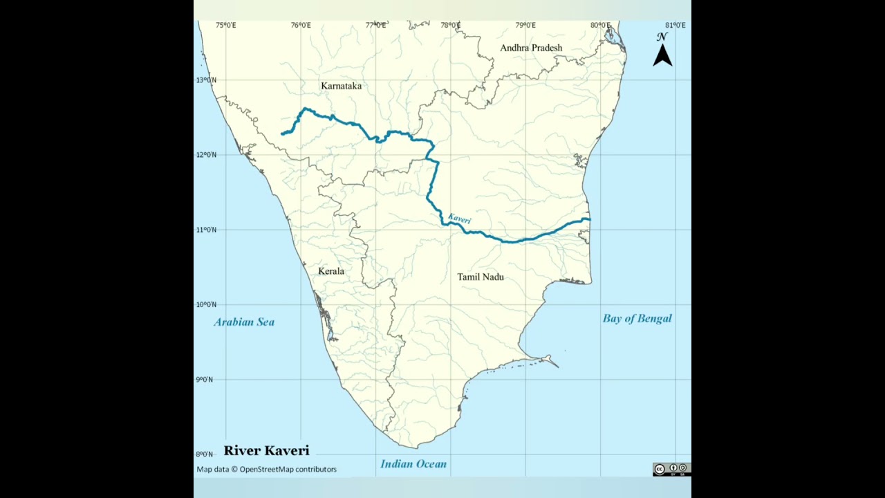 is Kaveri river flow in Kerala? #bpsc #indiamap