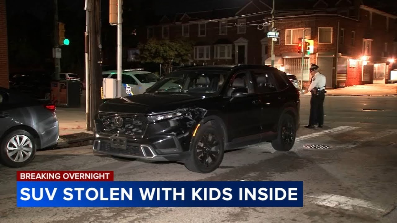 Teen steals SUV with 4 kids in back seat, crashes vehicle in Philadelphia