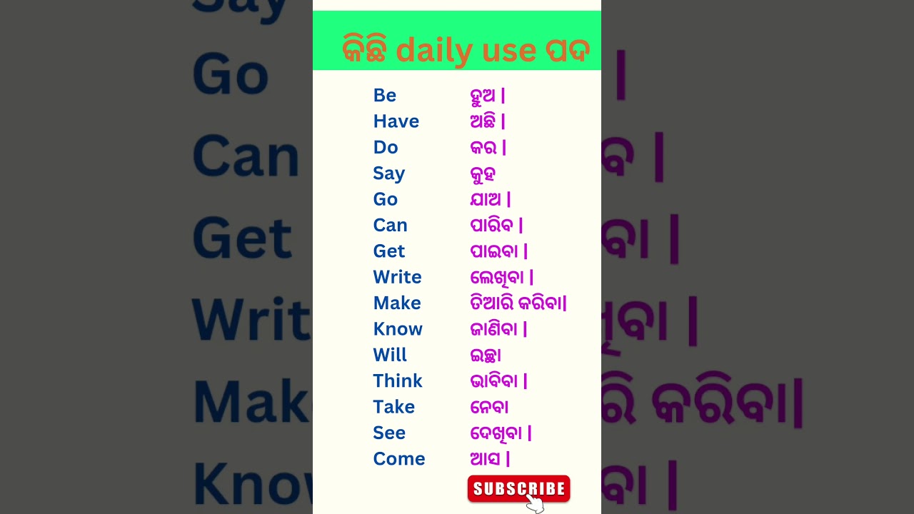 English Word book | English Odia Speaking Practice | Translation Odia#shorts  #english