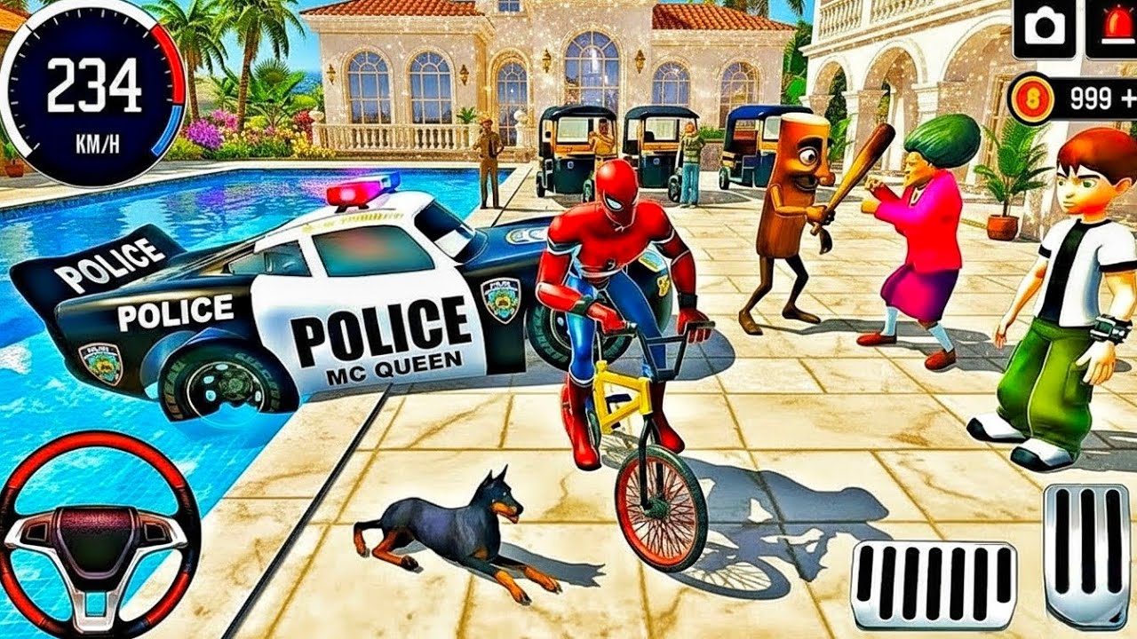 🥰3D Mc Queen Car Simulator 🦚 Thung Thung & Spiderman Police Game 🎊 Lot's of Super Monster Car