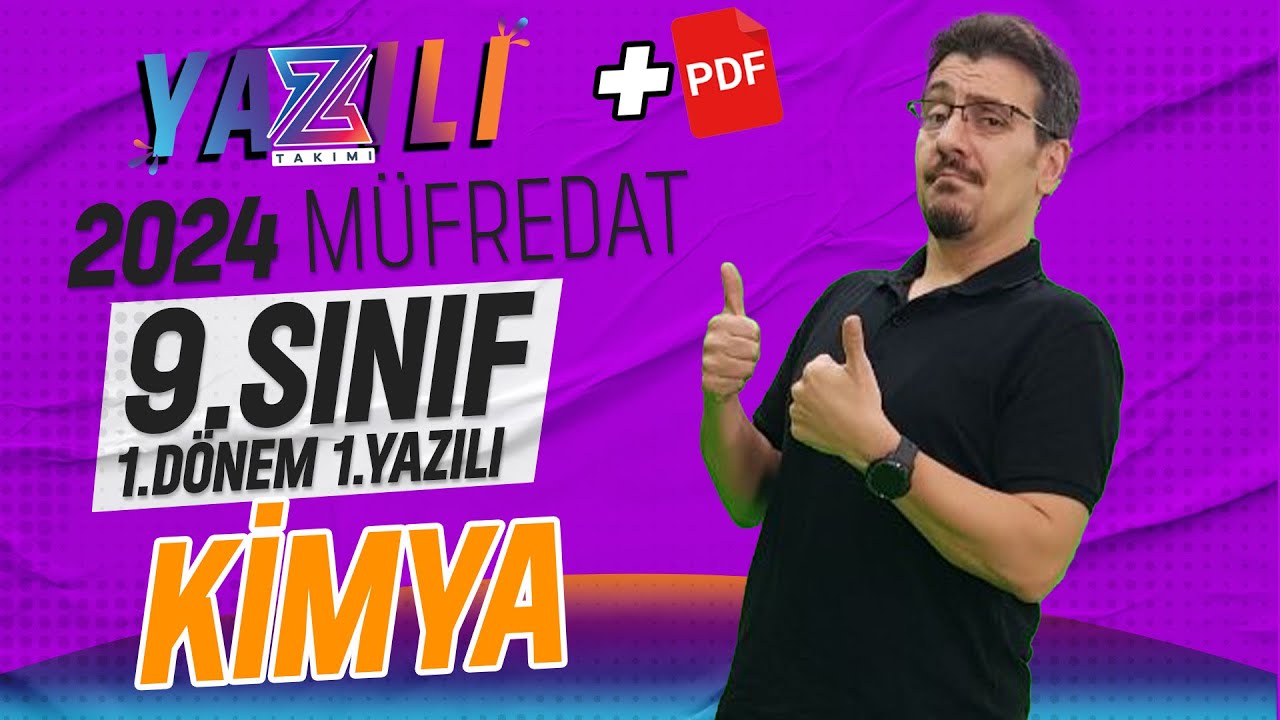 9.sınıf kimya 1.dönem 1.yazılı Sınavı | 2023-2024 Güncel Yazılı Formatı📂PDF