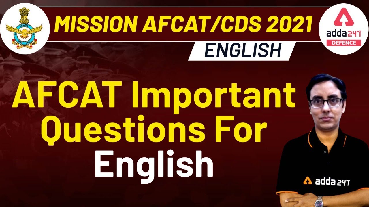 MISSION AFCAT 1 2021 | English | AFCAT Important Questions For English