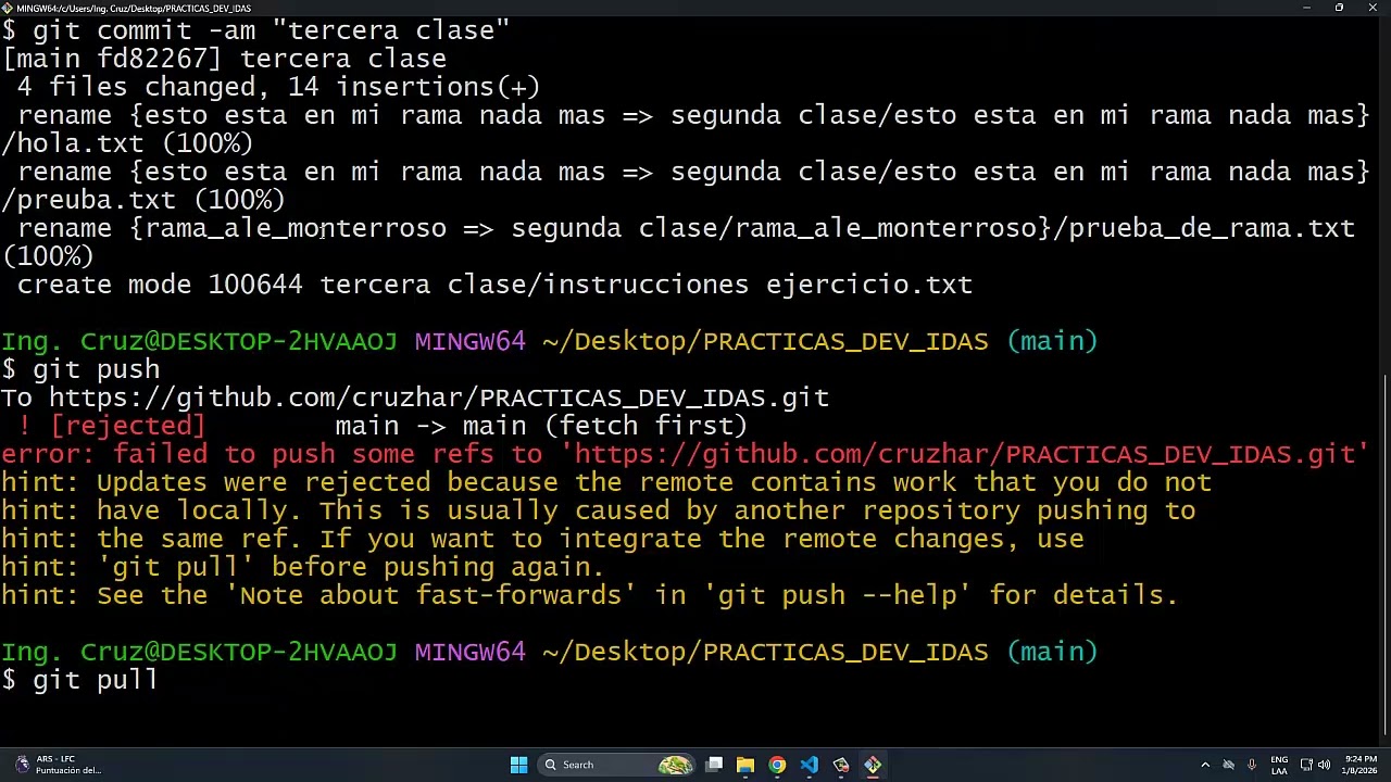 Tercera clase manejo de git y trabajo colaborativo  primer ejercicio
