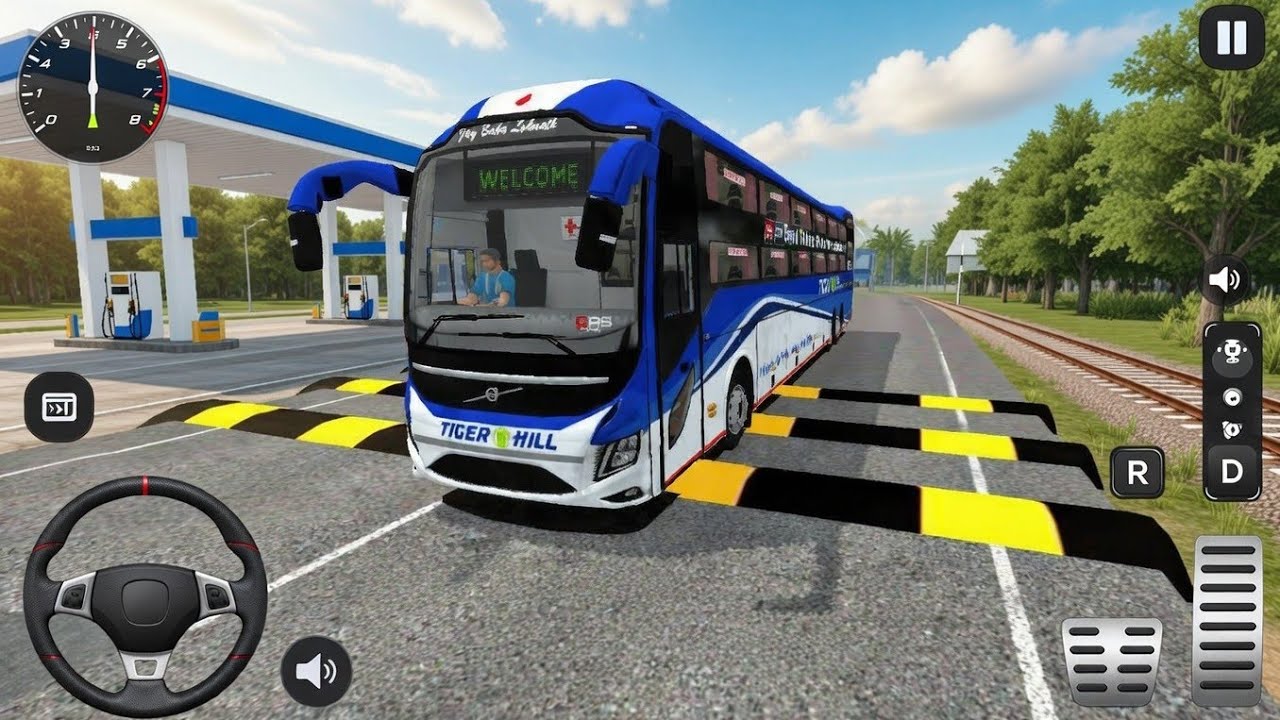 Volvo 9600 Sleeper Bus | Padman Bridge Speed Breaker Map 😱 | Bus Simulator Indonesia | Bus Game 