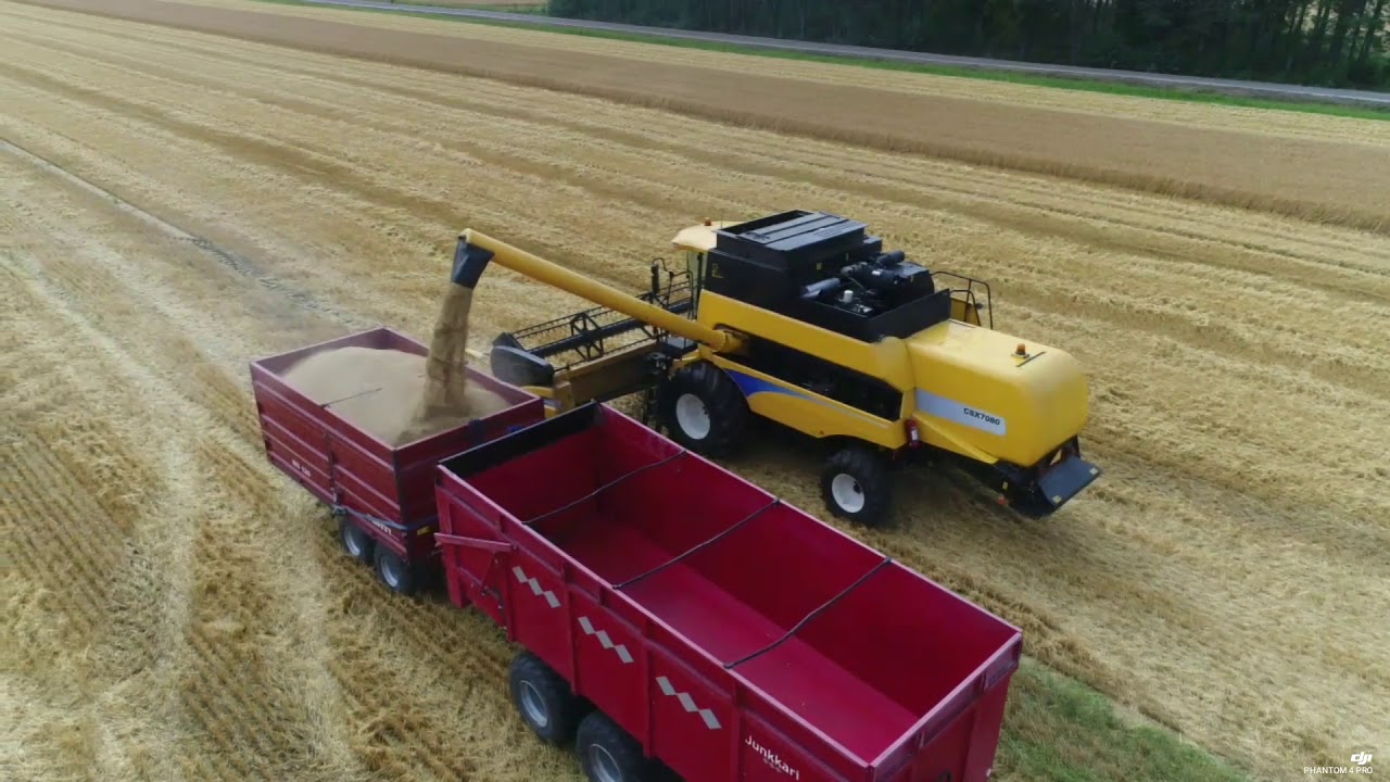 Barley harvest in Finland 7.8.2018 Tyrnävällä