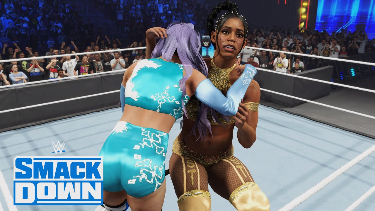 WWE 2K24 SMACKDOWN CANDICE LERAE (W/INDI HARTWELL) VS BIANCA BELAIR (W/JADE CARGILL)
