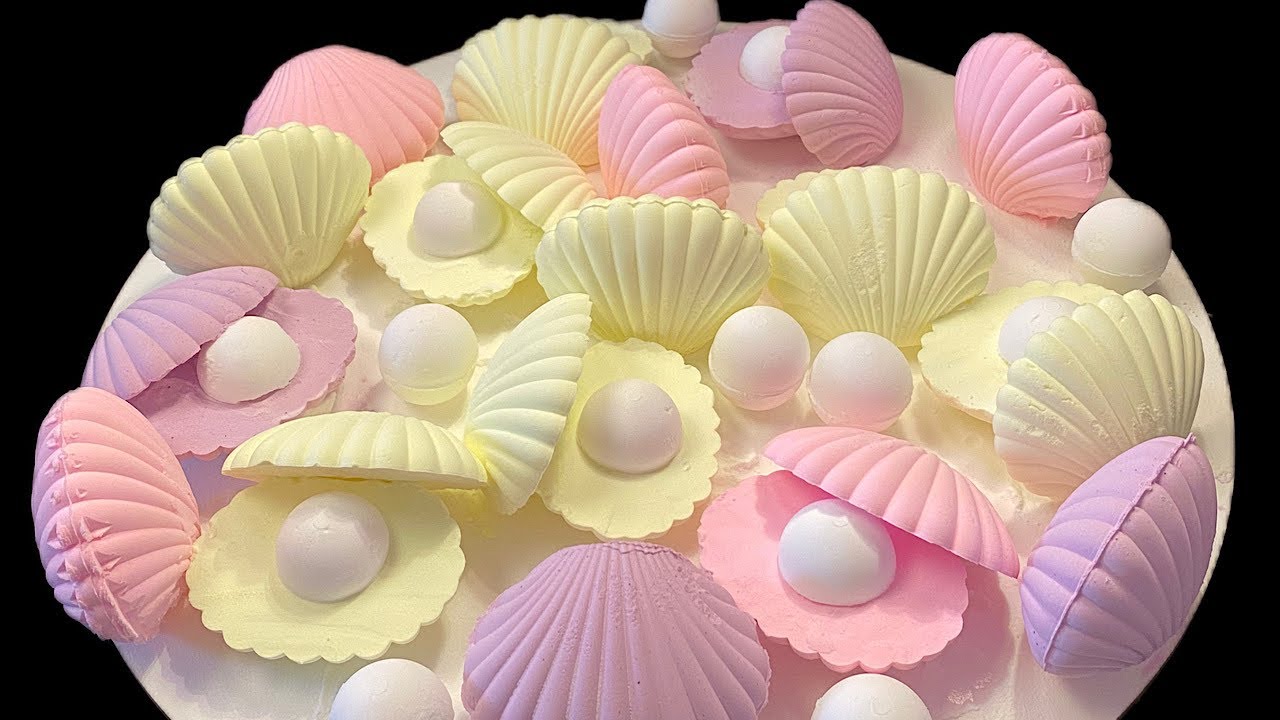 Crush and sift the baking soda asmr Colorful seashells 🐚