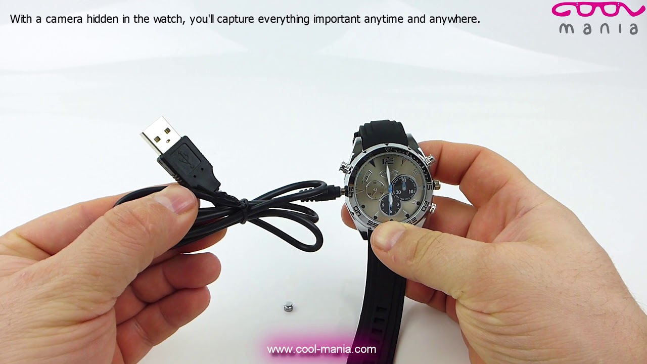 Spy watch camera with FULL HD + IR LED + 32GB memory (www.cool-mania.com)