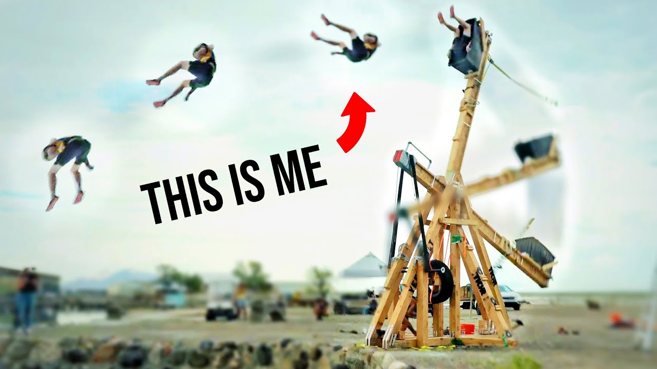 I built a catapult to launch MYSELF (yes really)