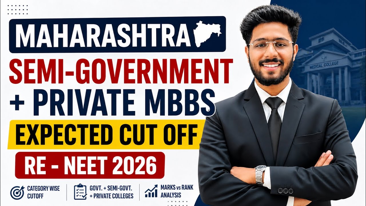Maharashtra MBBS Expected Cut Off | Semi Govt + Private Colleges RE-NEET 2026