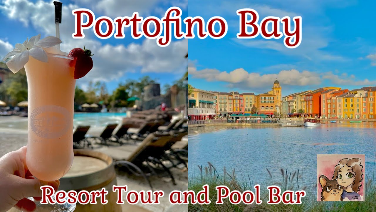 Portofino Bay at Universal Orlando Resort Day! Pool Bar and Walking Tour of the Resort