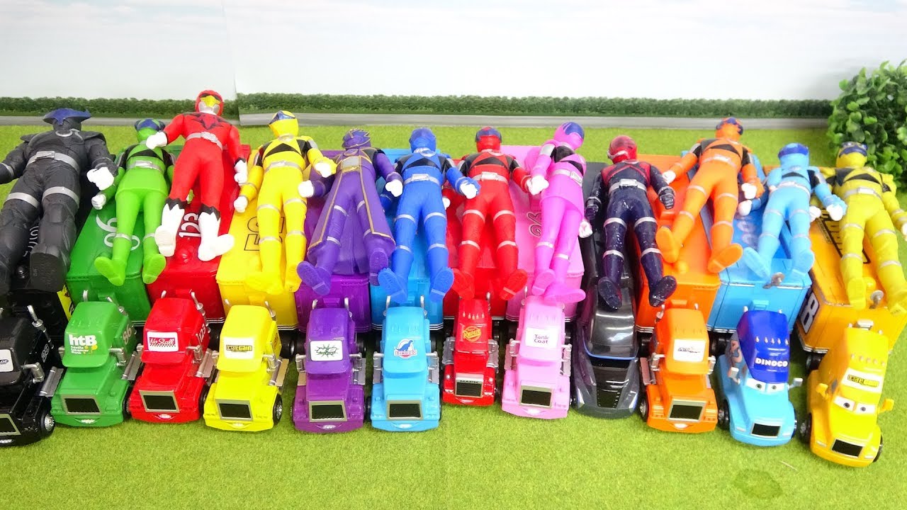 キュウレンジャー カーズ ゴミ収集車からカラフルなマック 同じ色のマックを手に入れろ Cars Color Mack