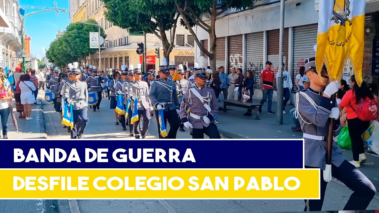 BANDA DE GUERRA 🥁 | DESFILE COLEGIO CATÓLICO SAN PABLO 🔵🟡 | 14 DE SEPTIEMBRE 2024