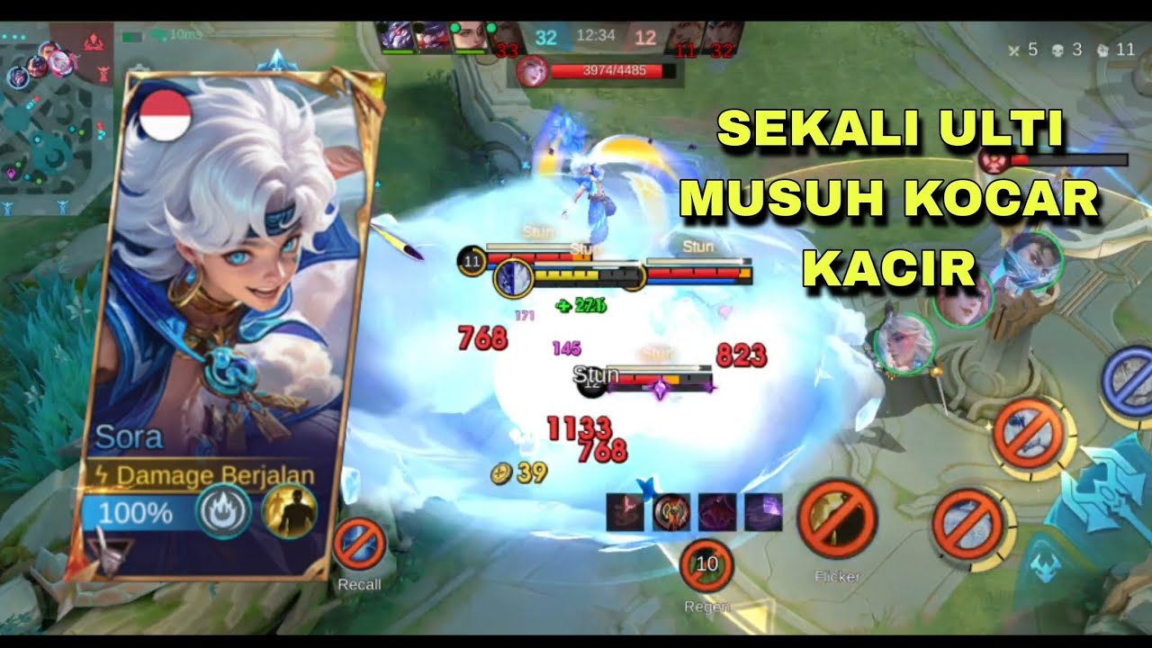 ULTI SORA BIKIN MUSUH KETAKUTAN SEKALI DAYUNG DUA TIGA HERO KENA GULUNG - MLBB KEBON SAWIT