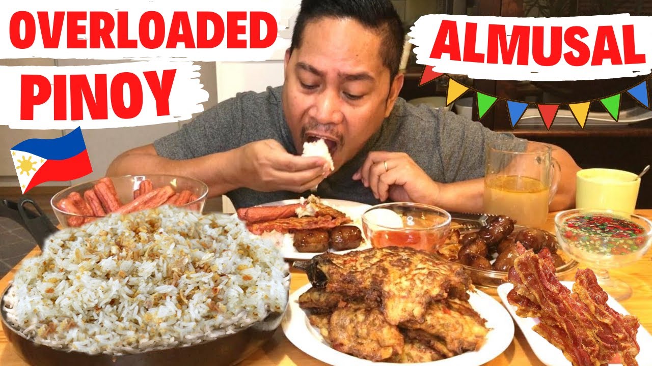 OVERLOADED!!! PINOY ALMUSAL! 😊 TORTANG TALONG! LONGGANISA! HOTDOG! BACON! Filipino Food. Mukbang!!!