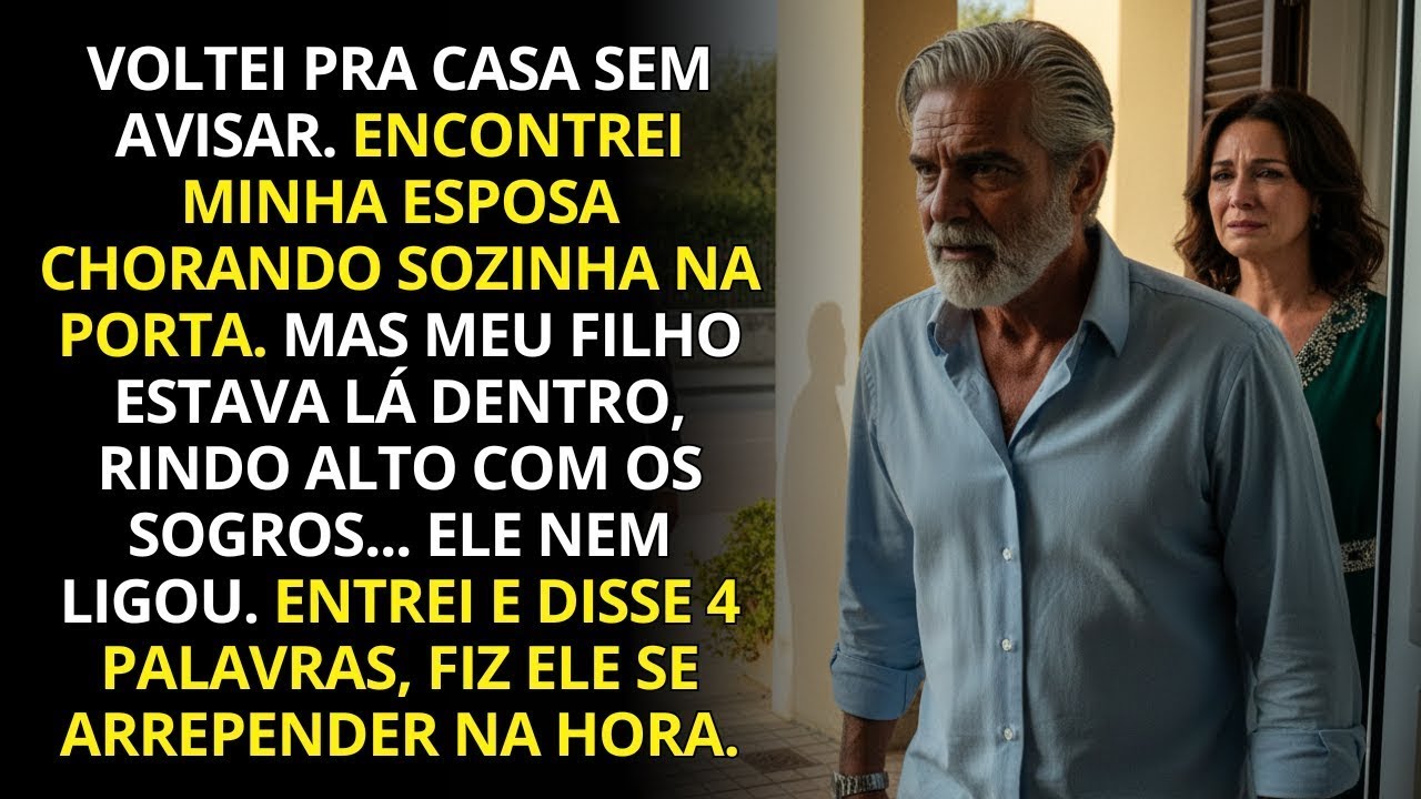 Voltei pra casa mais cedo e vi minha esposa chorando… enquanto meu filho ria com os sogros