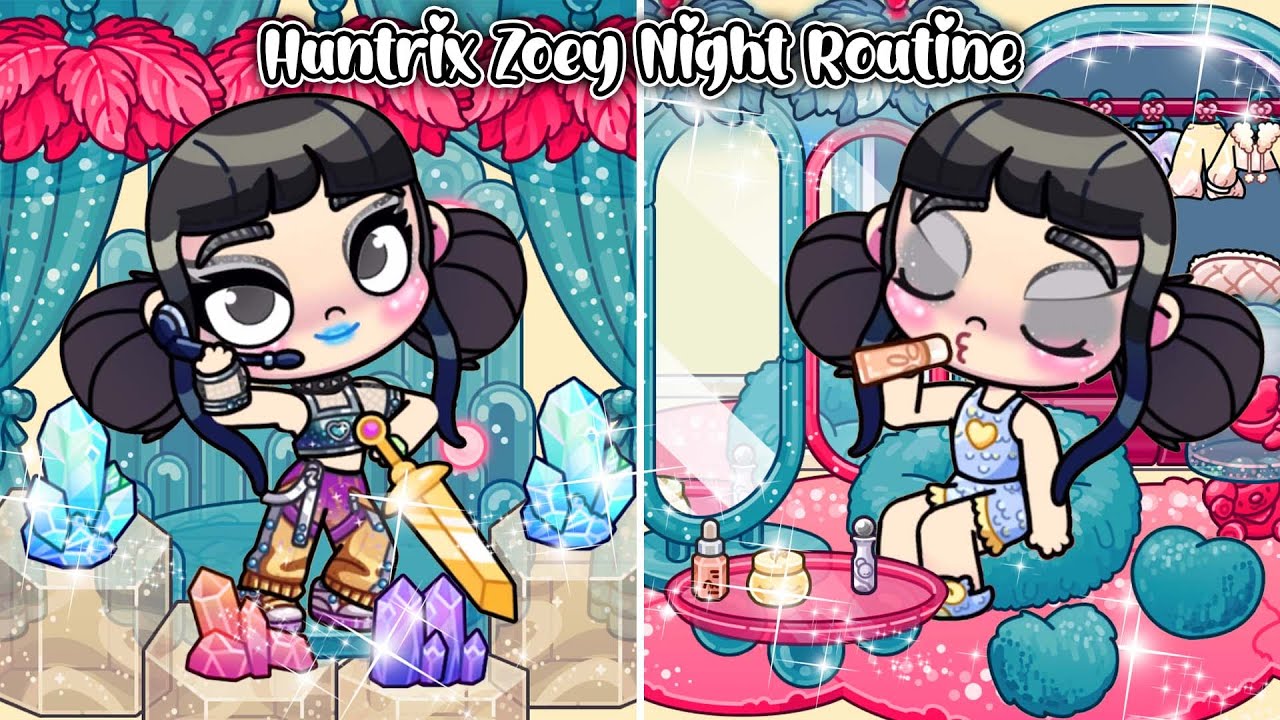 Huntrix ZOEY Night Routine💙❤️| Avatar World | Pazu