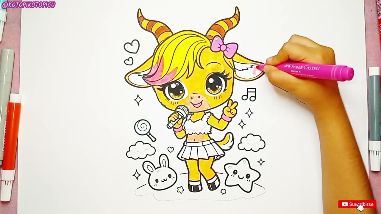 Coloreando a Gazelle de Zootopia 🦌💖 | Versión Kawaii | Dibujo para Colorear #zootopia #gazelle 