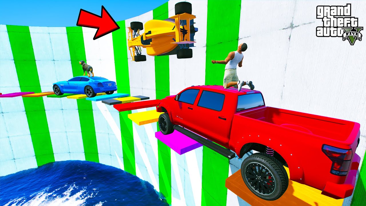 FRANKLIN TRIED IMPOSSIBLE WALL BLOCKS PARKOUR RAMP CHALLENGE IN GTA 5 | SHINCHAN and CHOP