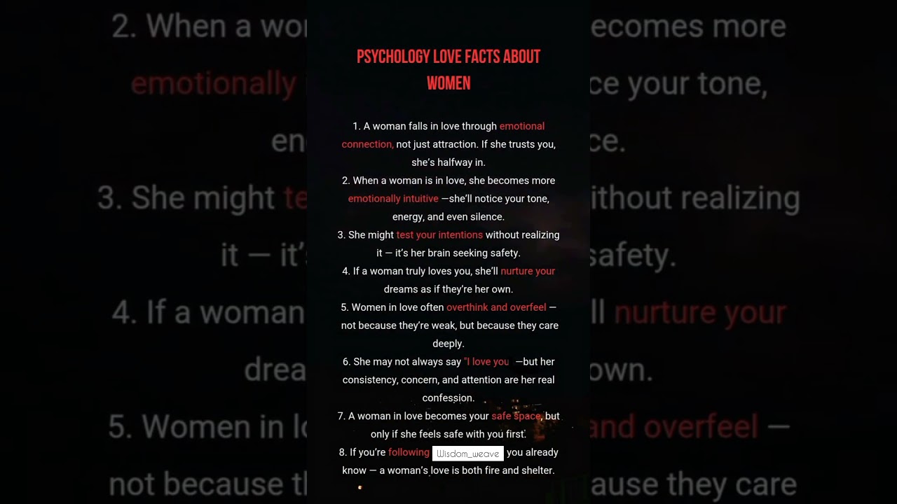 Psychology Love Facts About Women 💕 | Emotional Connection Explained | Wisdom_Weave Relationship