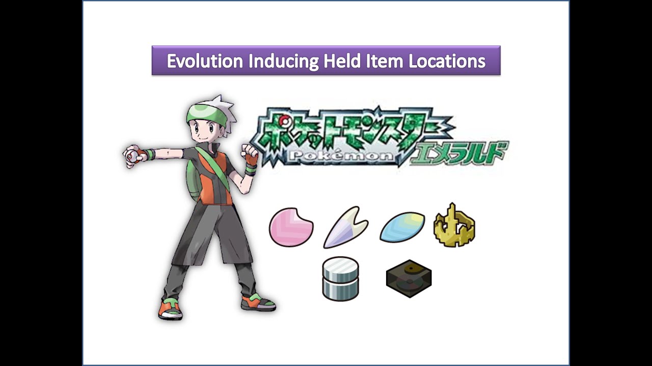 Pokemon Emerald - Evolution Inducing Held Item Locations