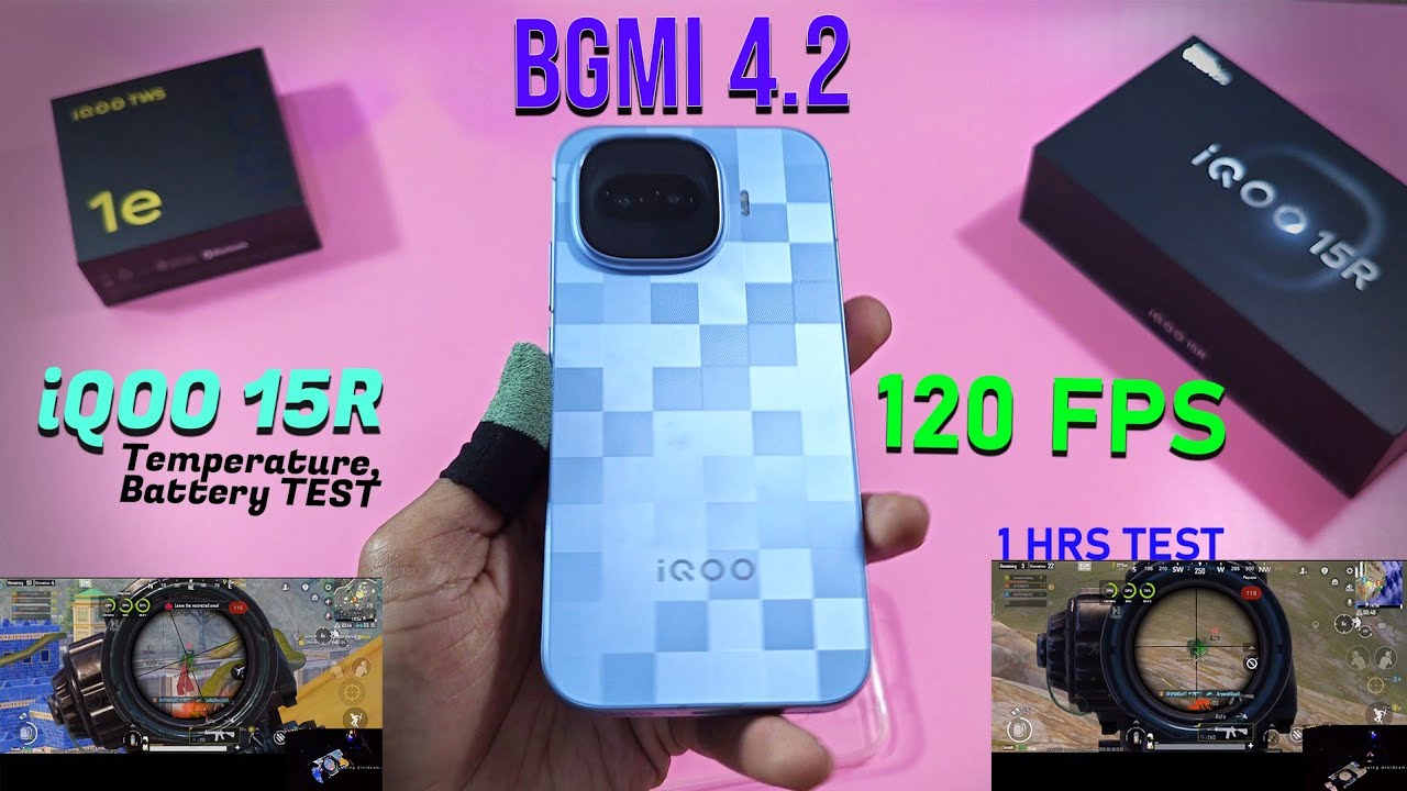 iQOO 15R Bgmi Test with FPS Meter , Temperature and Battery Test 🔥