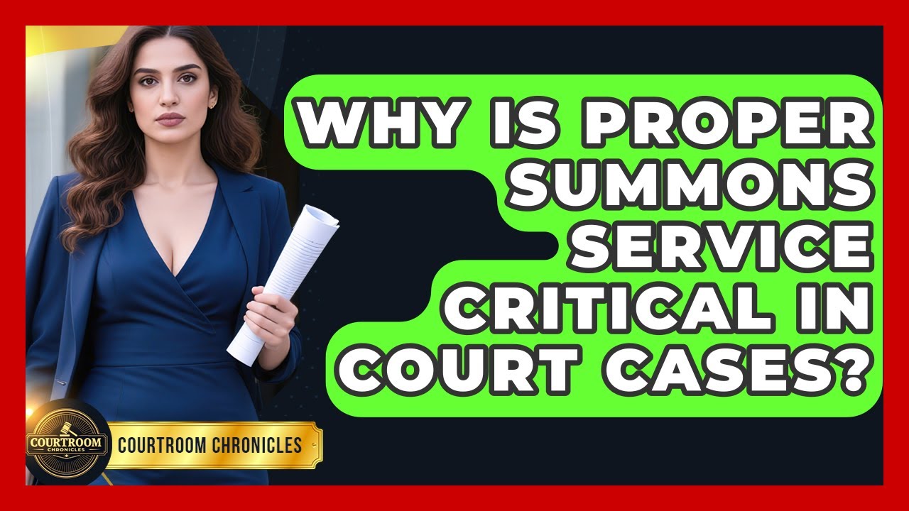 Why Is Proper Summons Service Critical In Court Cases? - Courtroom Chronicles
