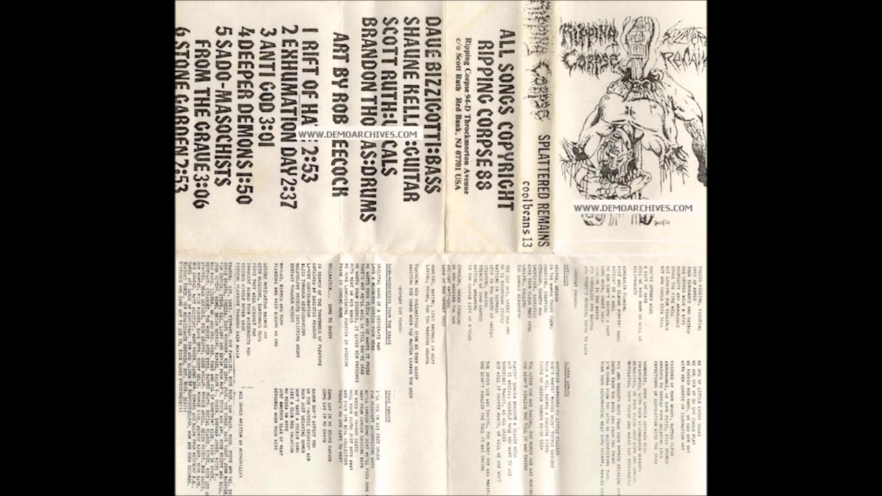 Ripping Corpse - Splattered Remains (FULL DEMO) - 1989