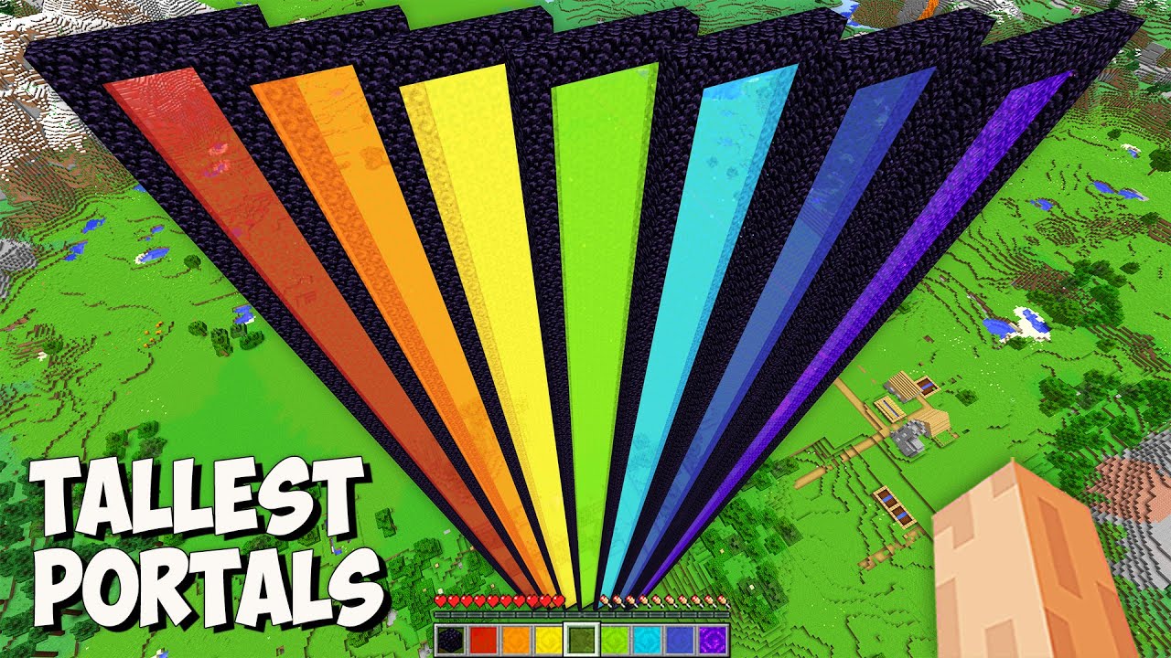 This is THE HIGHEST SECRET PORTALS in Minecraft! I found THE TALLEST RARE PORTALS!