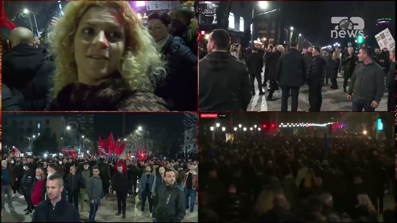 Flakë dhe tym/ Bomba molotovë drejt ish-vilës së Enver Hoxhës, Berisha thirrje protestuesve