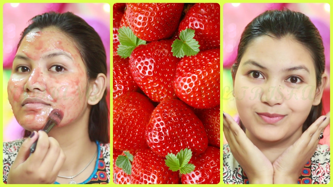 How to get clear bright beautiful skin at home with strawberry face mask