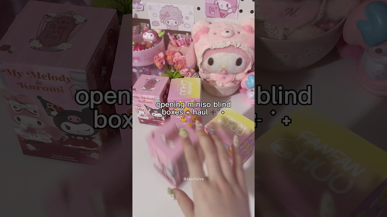 opening miniso blind boxes+haul ✨ #miniso#blindbox#unboxing#kawaii#asmr#sanrio#hellokitty#kuromi#fyp