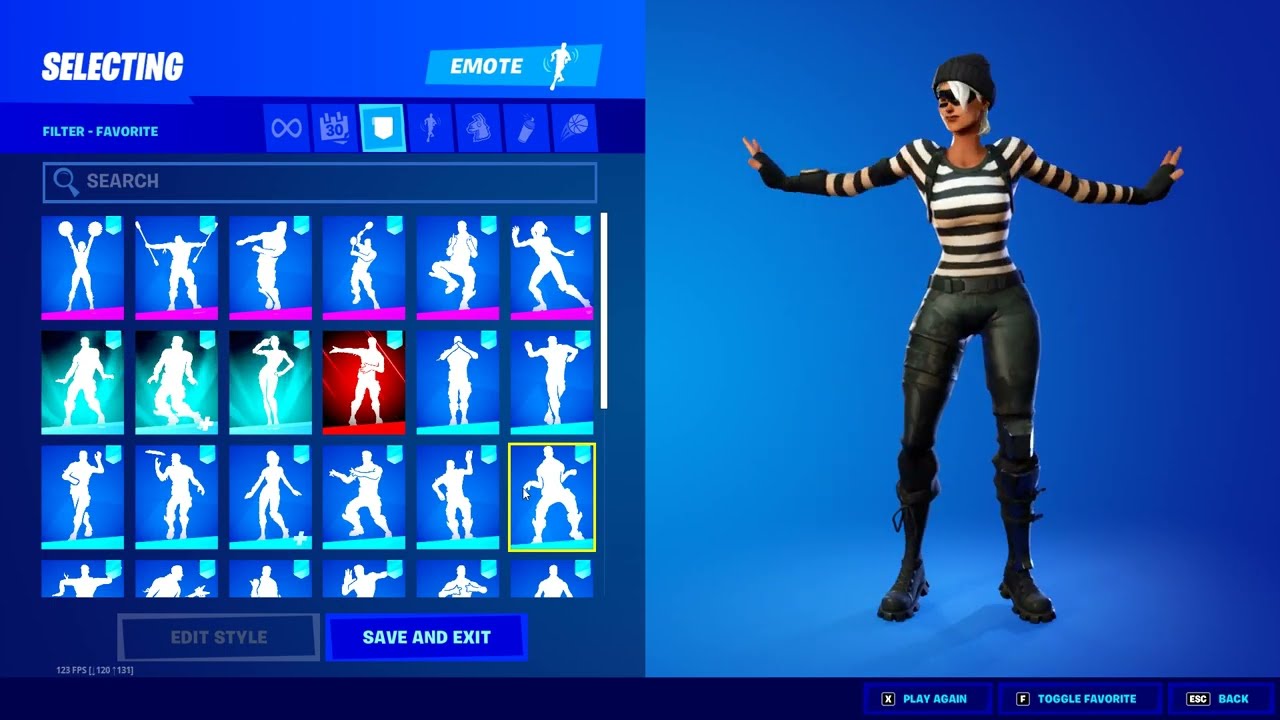 Fortnite RAPSCALLION dancing rare emotes in locker for tiktoks!!